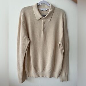 NWOT Onia - Waffle Cotton Cashmere Polo - Swan